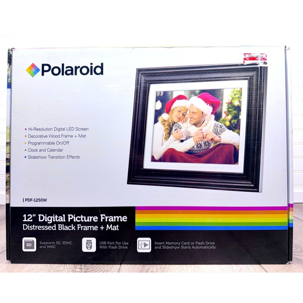 New Polaroid PDF-1250W 12" Digital Picture Frame